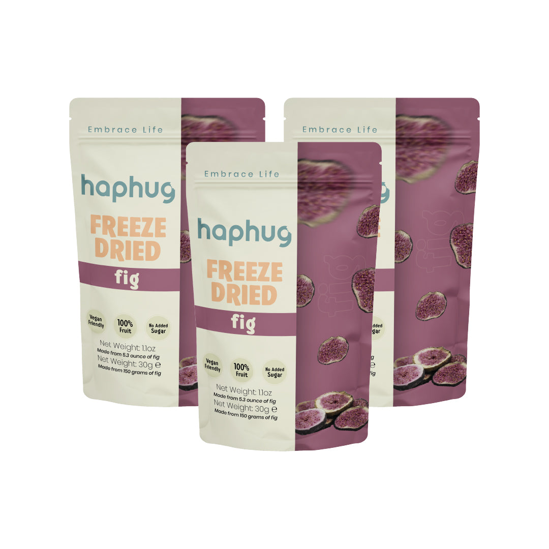 HapHug Freeze Dried Fig Triple Pack Vegan Friendly, No Sugar Added, 100% Natural