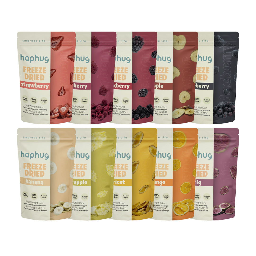 HapHug Freeze Dried Full Mix Pack Vegan Friendly, No Sugar Added, 100% Natural